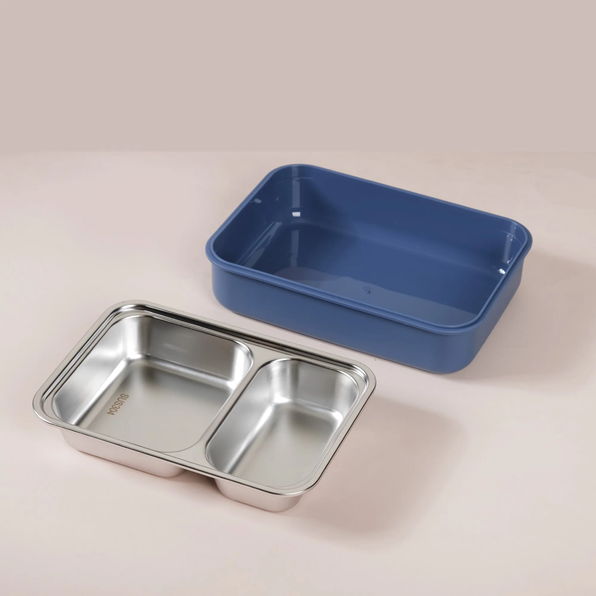 2 Grid Insulated Stainless Steel Bento Box Blue 800ml - Image 13