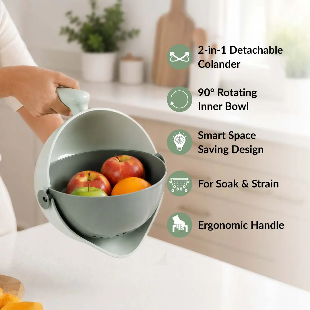 2 In 1 Kitchen Colander And Bowl 2000ml - Image 4