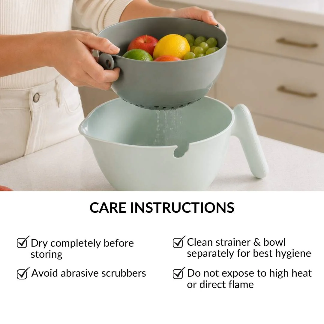 2 In 1 Kitchen Colander And Bowl 2000ml - Image 9