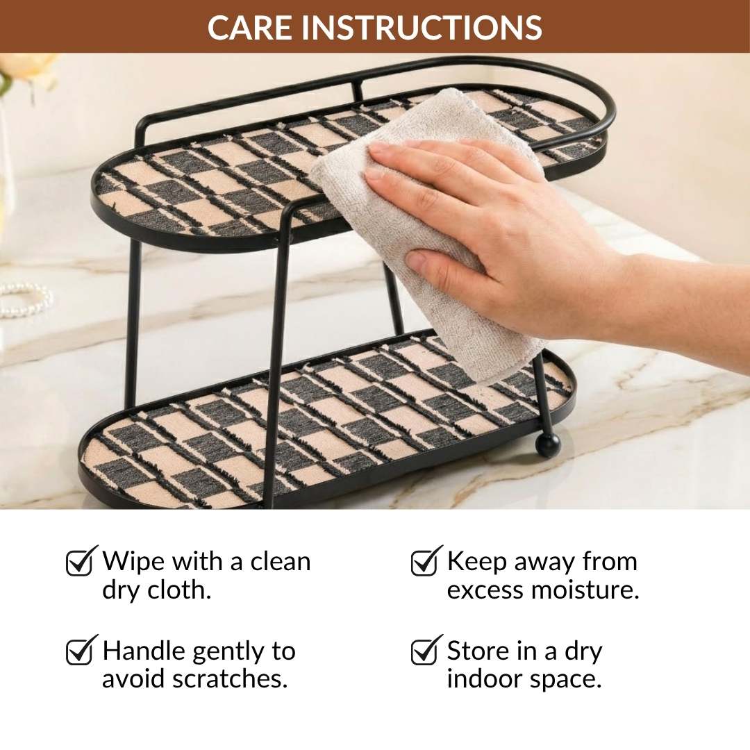 2 Tier Luxury Display Tray Black Brown - Image 8