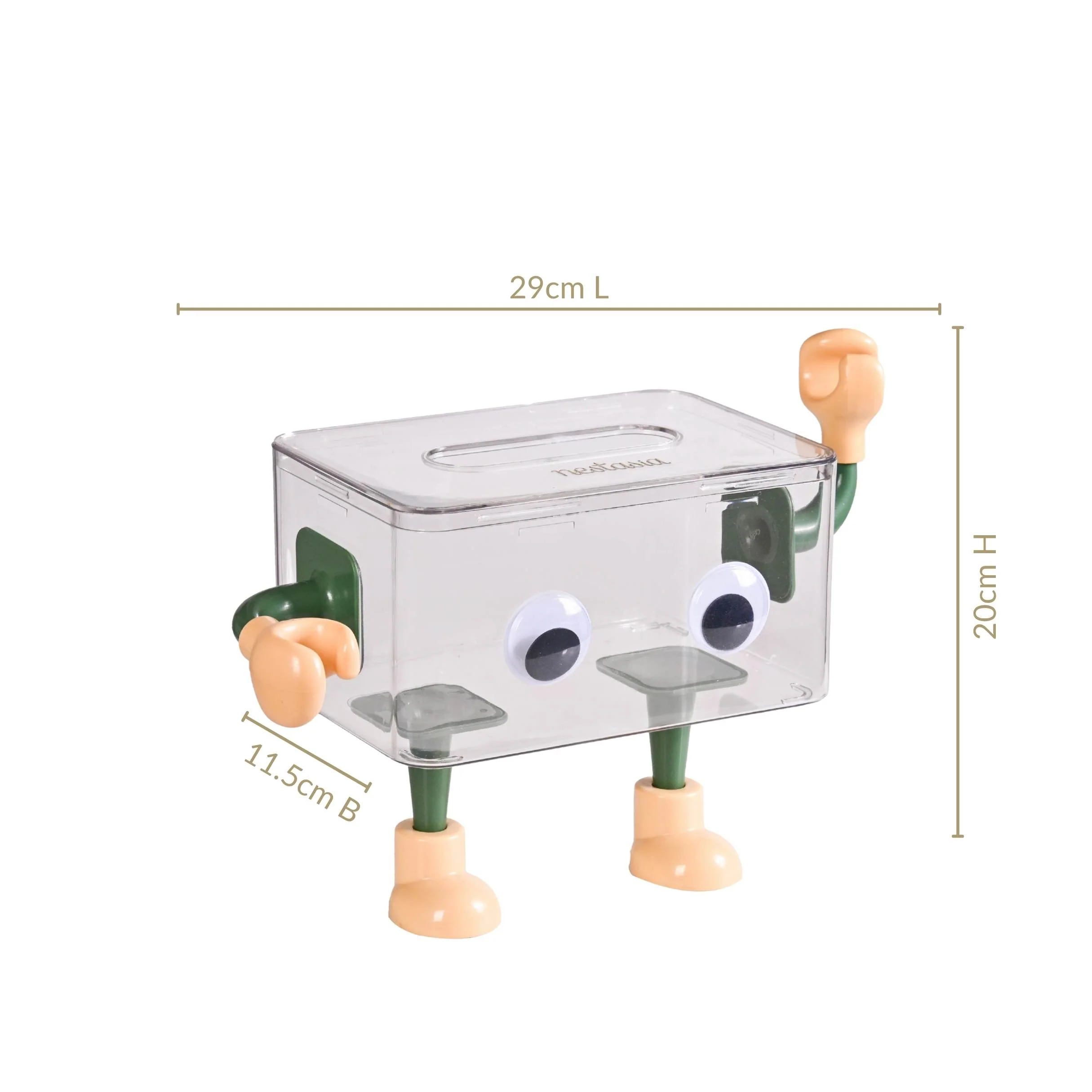 3D Cartoon Robot Tissue Box Green - Image 5