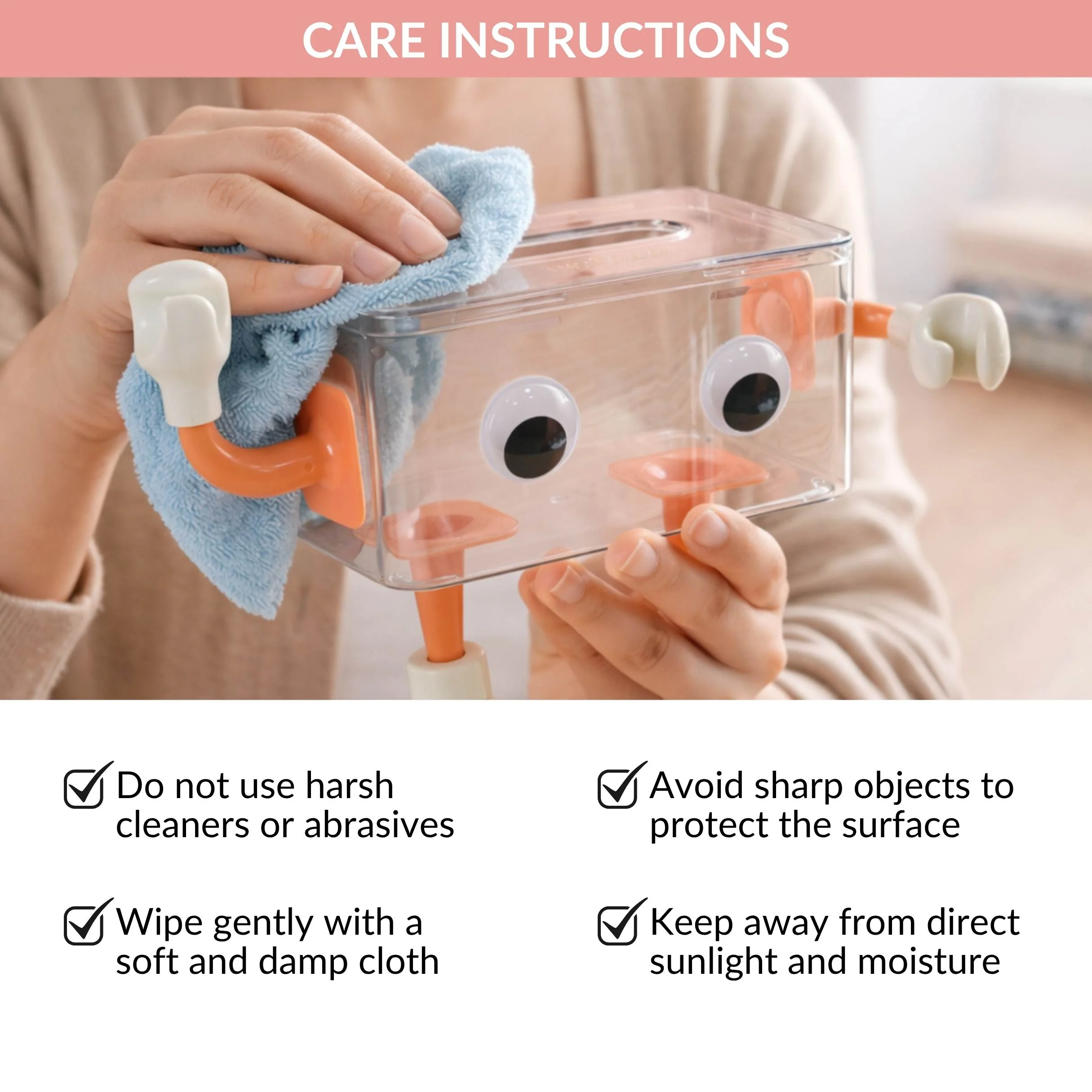 3D Cartoon Robot Tissue Box Orange - Image 9