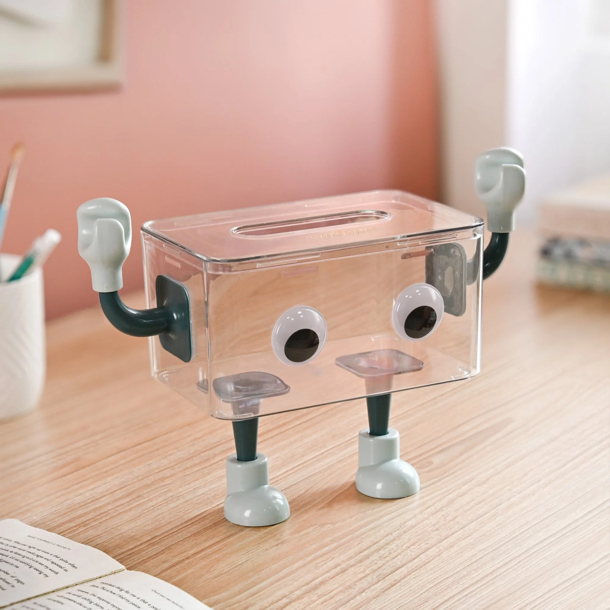 3D Robot Design Tissue Box Blue - Image 6