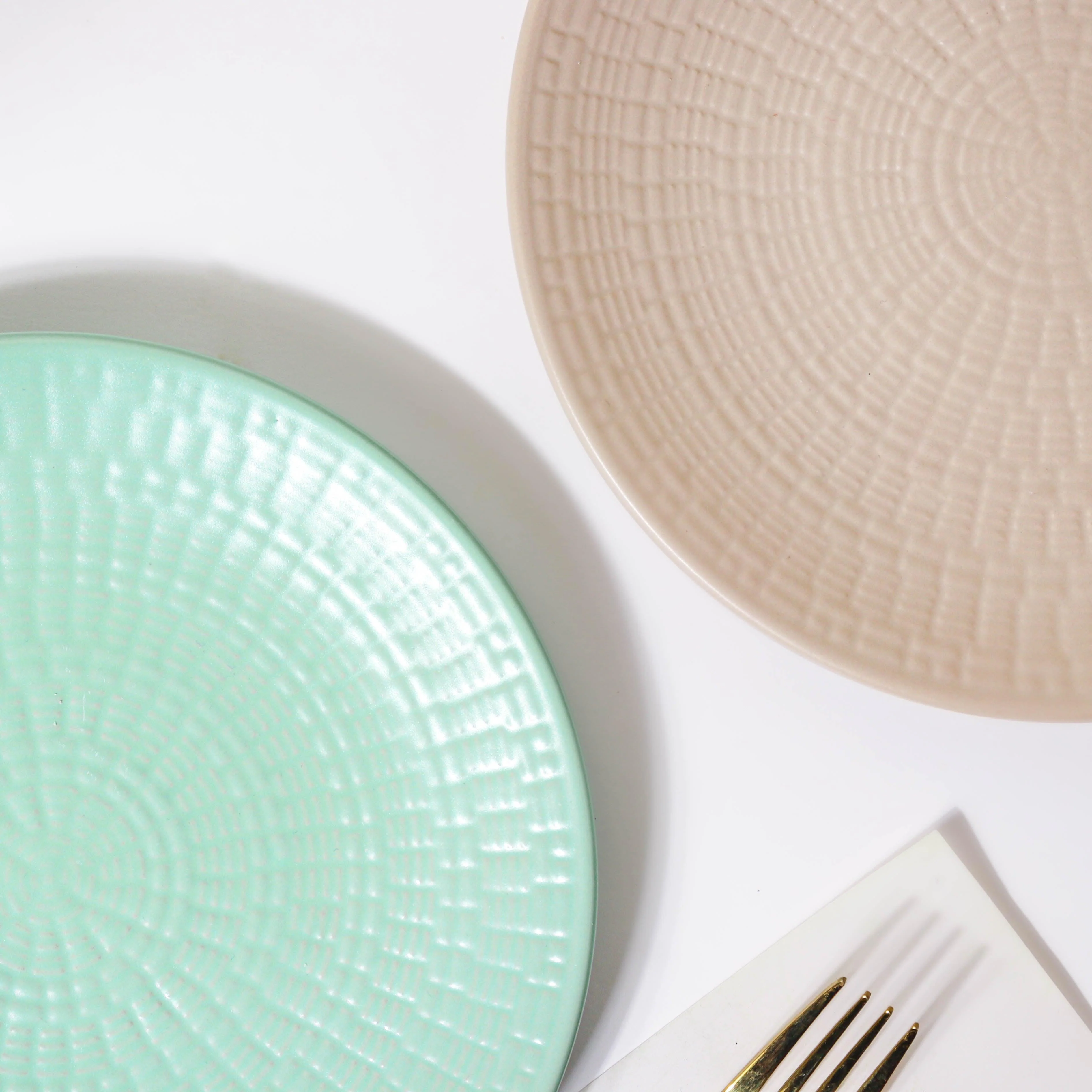 Aamirah Beige Patterned Snack Plate 8 Inch - Image 7