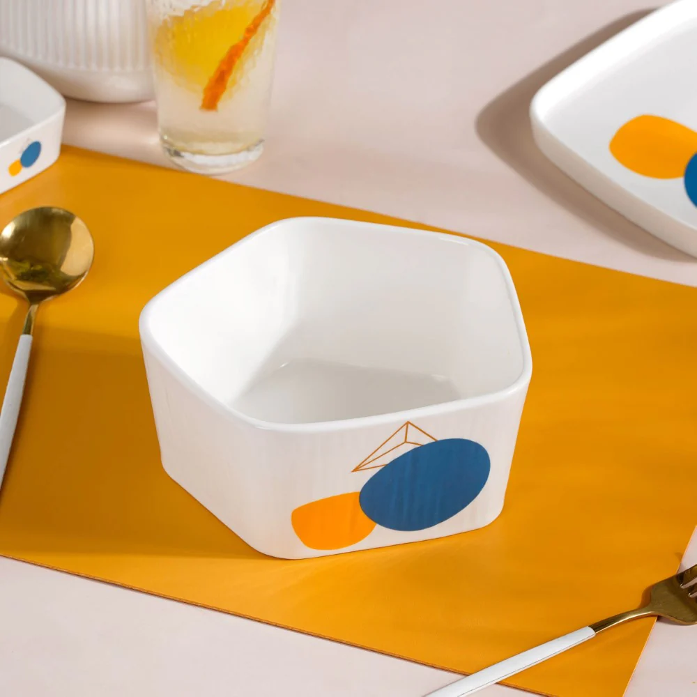 Abstract Patterned Pentagon 12 Piece Dinner Set For 4 - Image 4