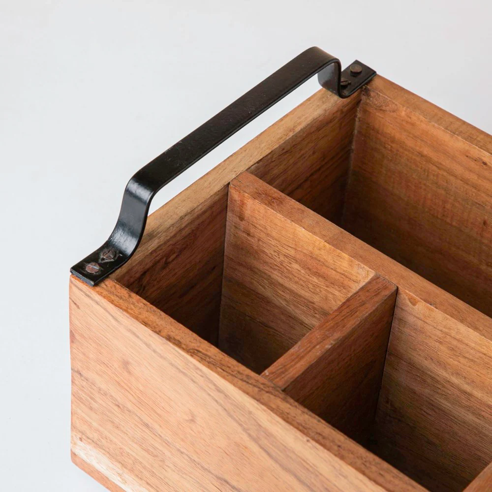 Acacia Caddy With Handle 10 Inch - Image 8