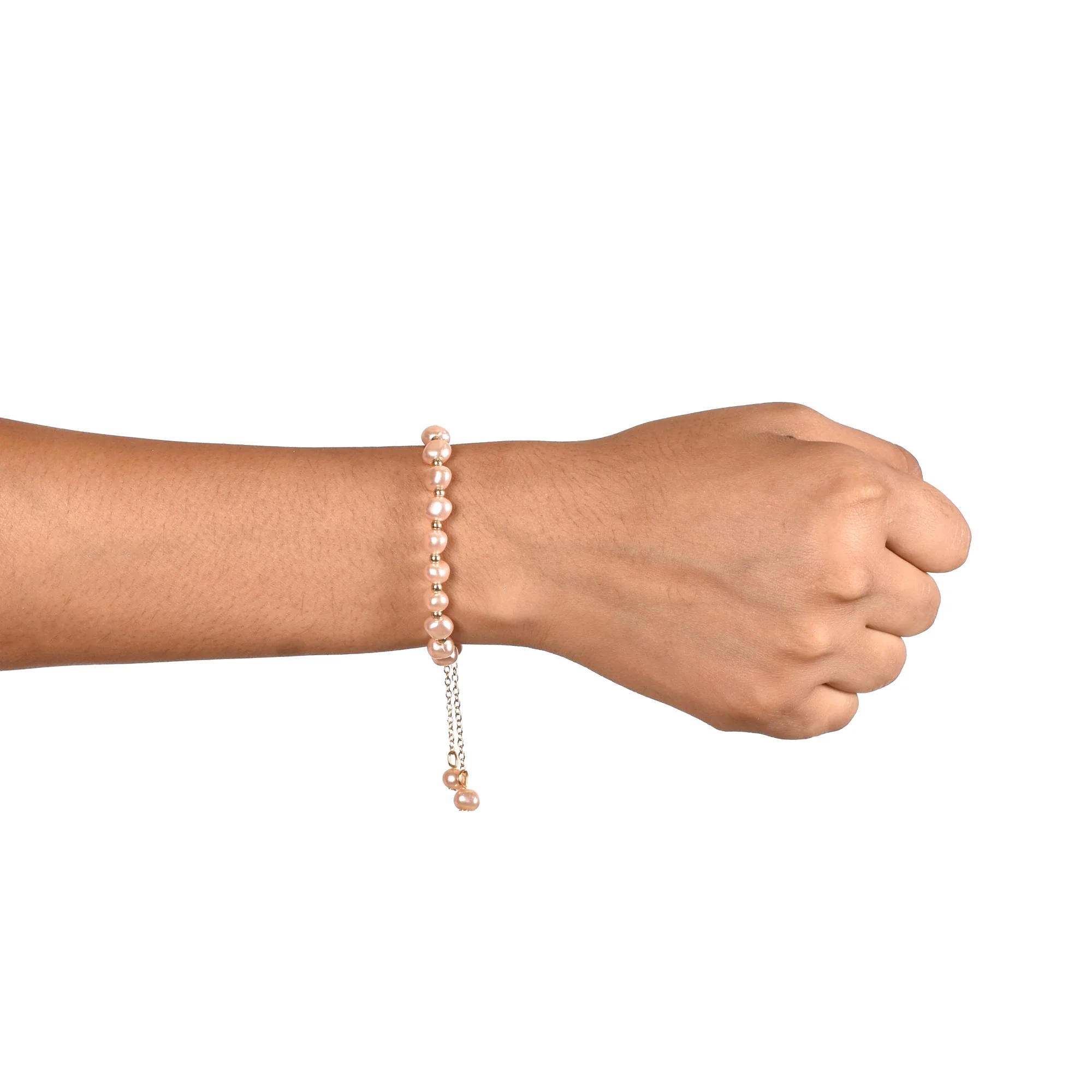 Adjustable Peach Pearl Bracelet For Women - Image 2