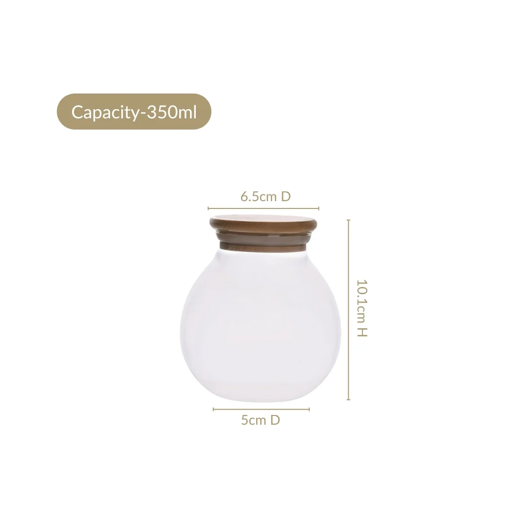 Round Airtight Glass Container Set Of 2 350ml - Image 4