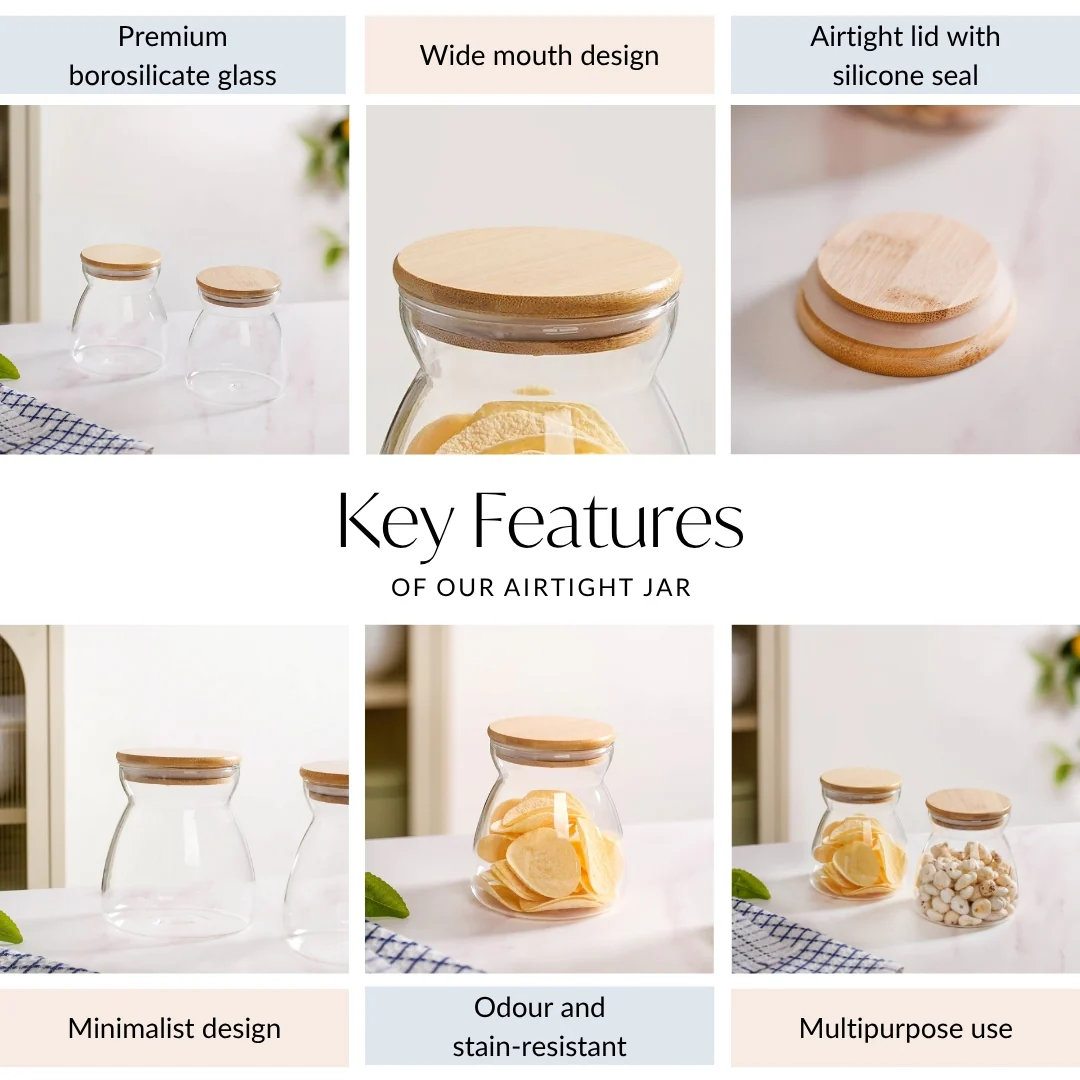 Airtight Jar Set For Dry Fruit Small 700ml - Image 5
