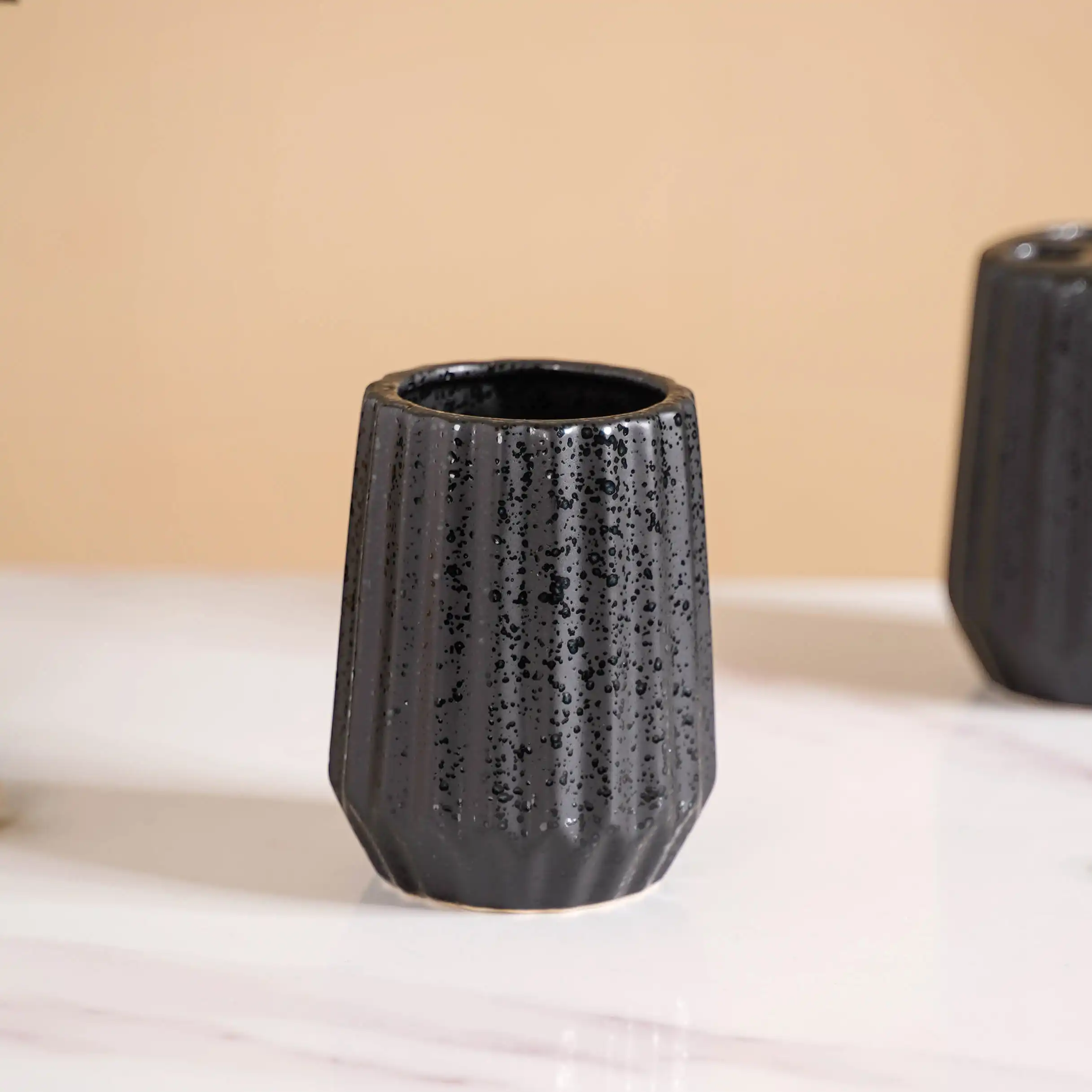 All Black Ceramic Bathroom Set Of 3 - Image 14