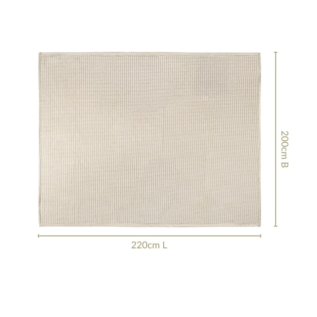 All Season Waffle Sofa Throw Blanket Beige White 220x200cm - Image 4