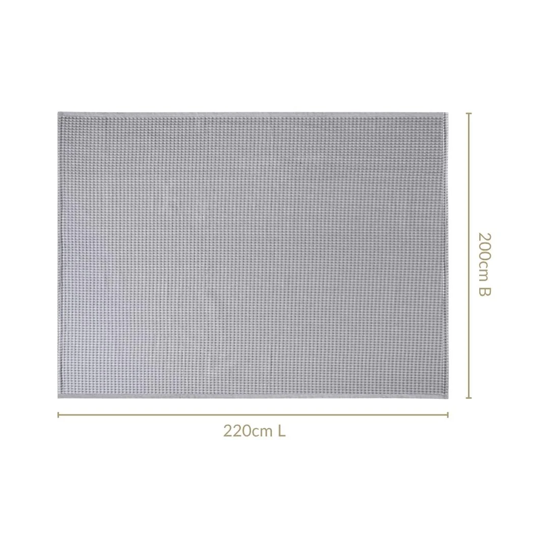 All Season Waffle Sofa Throw Blanket Grey White 220x200cm - Image 5