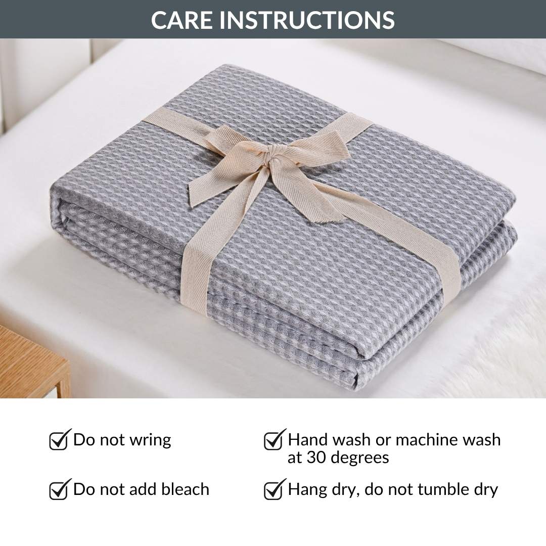 All Season Waffle Sofa Throw Blanket Grey White 220x200cm - Image 7