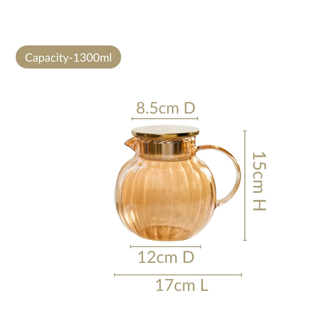 Amber Borosilicate Glass Pitcher 1300ml - Image 4