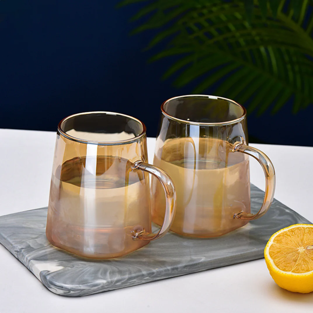 Amber Glass Jug and 4 Cups Set - Image 13