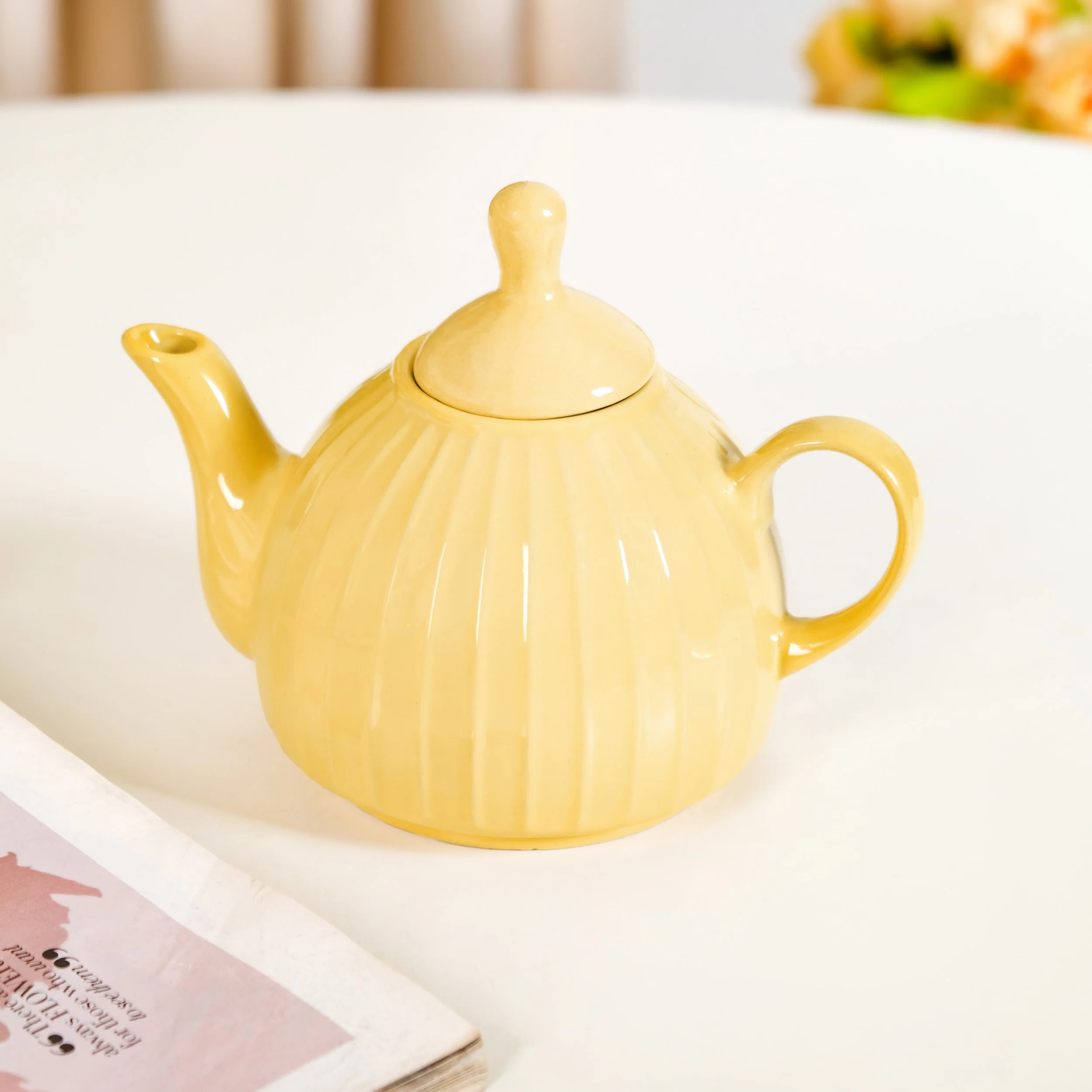 Ambrosia Stackable Ceramic Tea Set For 1 Yellow - Image 7