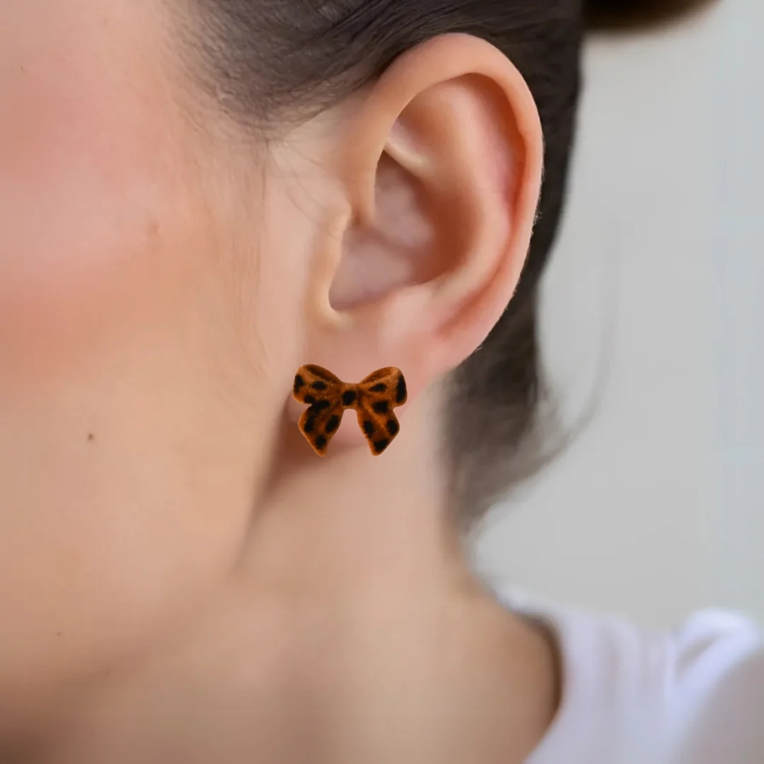 Animal Printed Bow Studs - Image 5