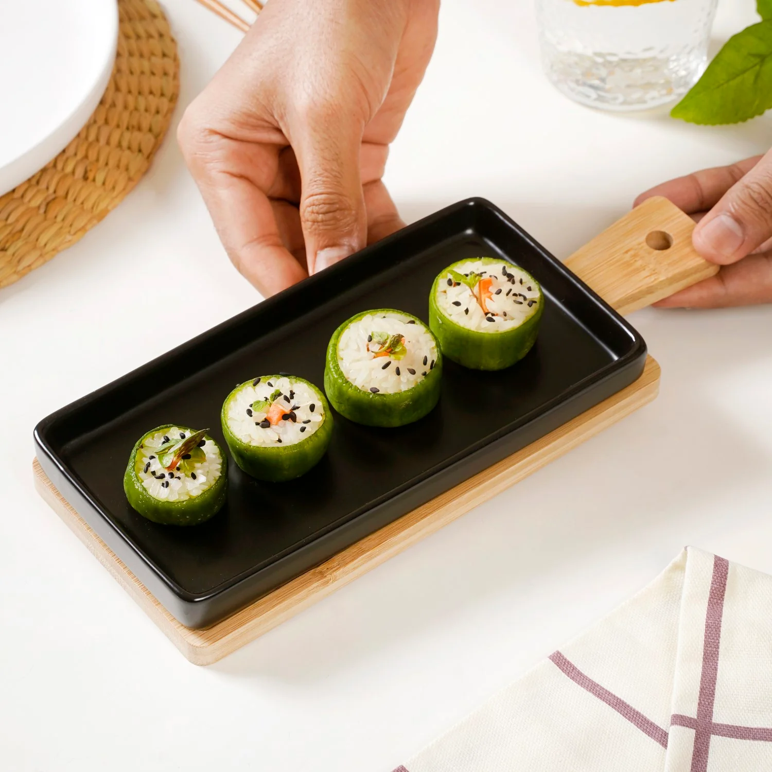 Appetizer Platter Set Of 2 Matte Black - Image 3