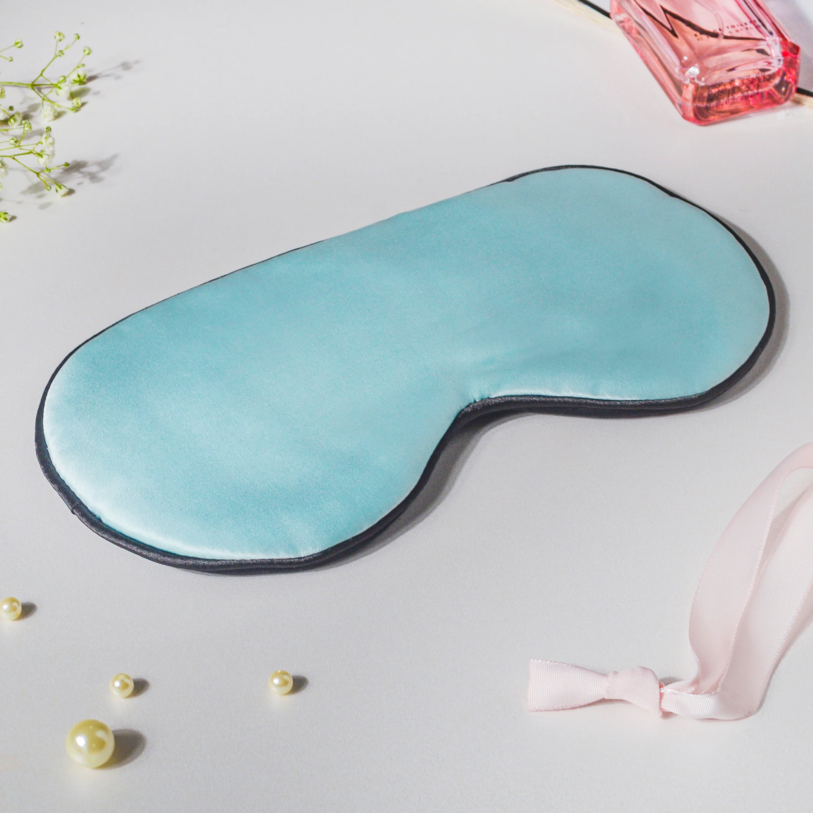 Aqua Blue Travel Eye Mask - Image 3