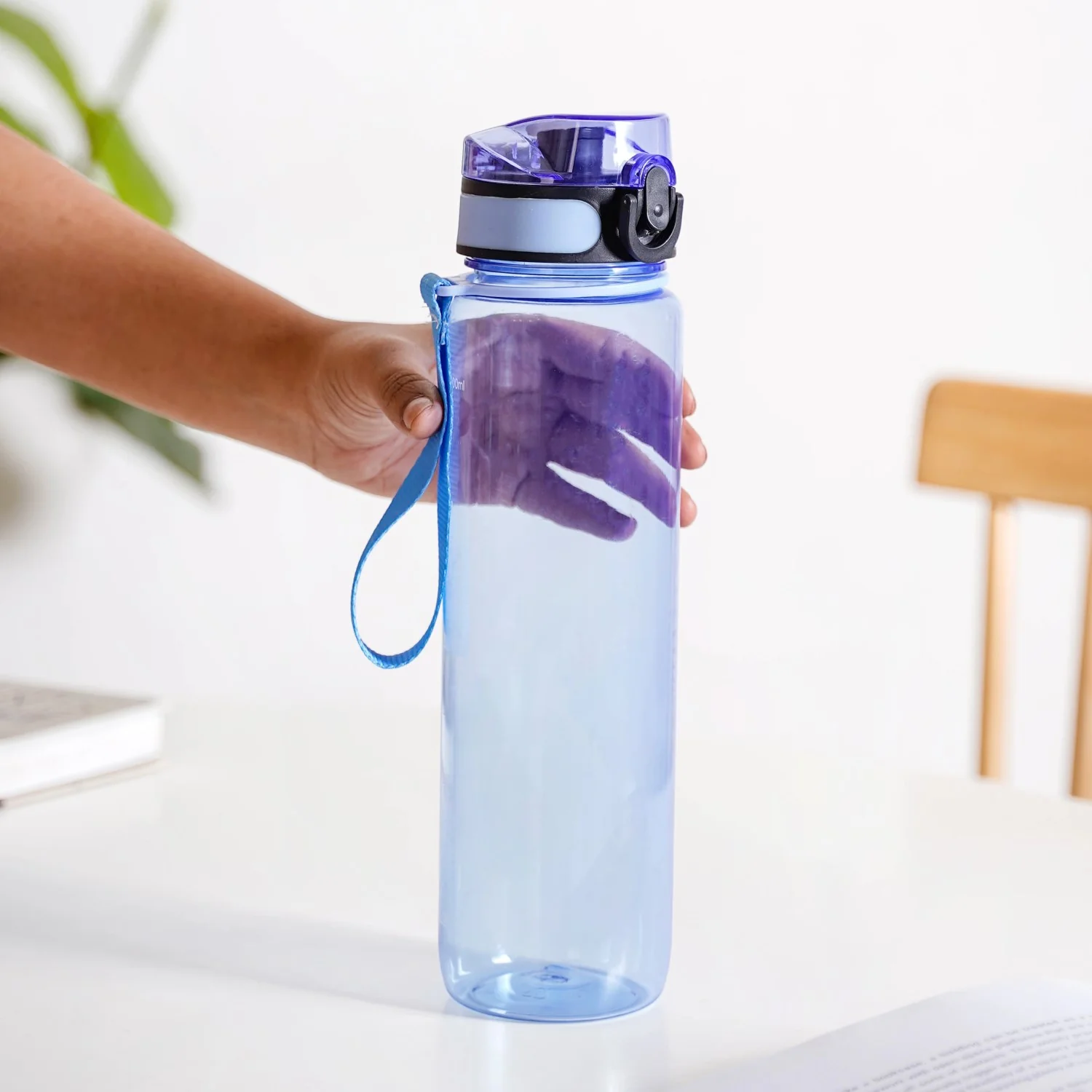 Aqualite Tall Sipper Water Bottle Set Of 2 Blue Jay 1000ml - Image 2