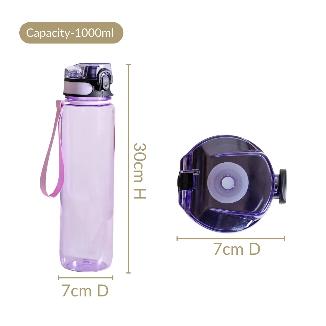 Aqualite Travel Water Bottles Set Of 2 Lavender Blush 1000ml - Image 5