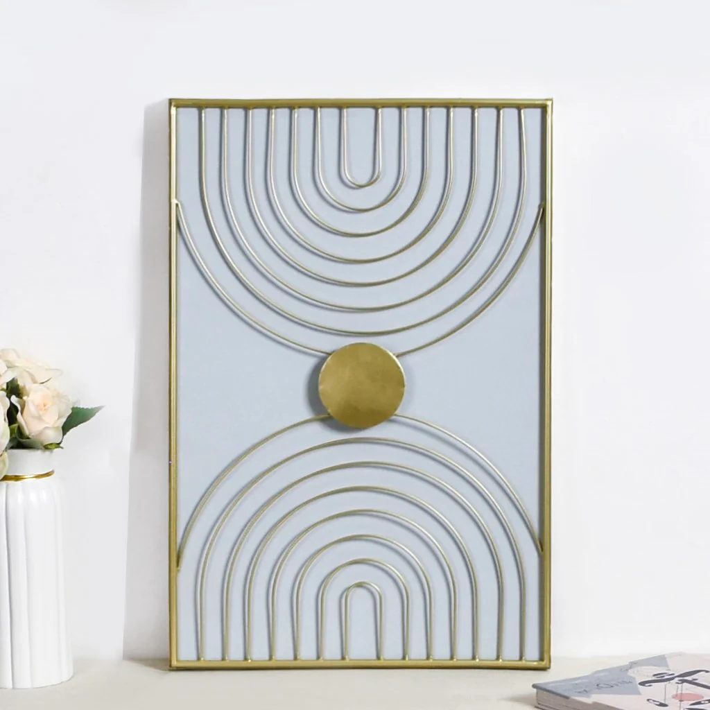 Arch Wabi Sabi Framed Metal Artwork For Wall Decor 23x15 Inch