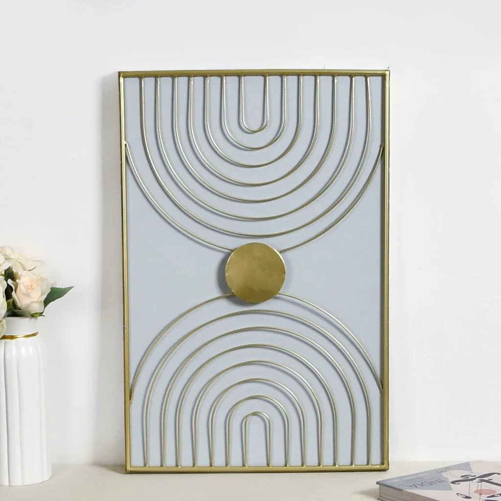 Arch Wabi Sabi Framed Metal Artwork For Wall Decor 23x15 Inch - Image 7
