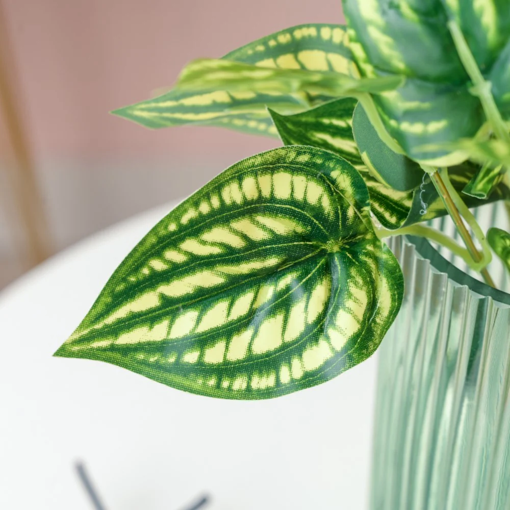 Artificial Peperomia Watermelon Leaves Set Of 2 - Image 3