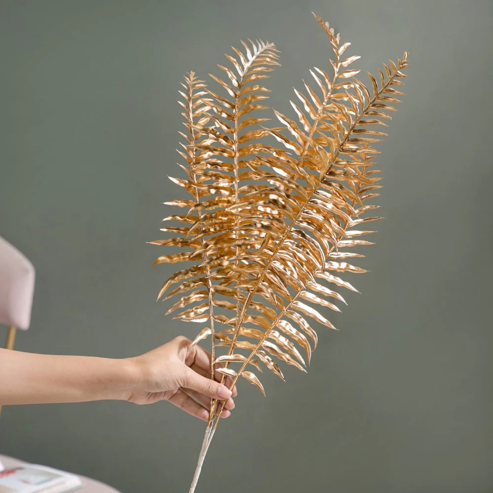 Artificial Fern Leaf Stem Gold Set Of 4 - Image 2