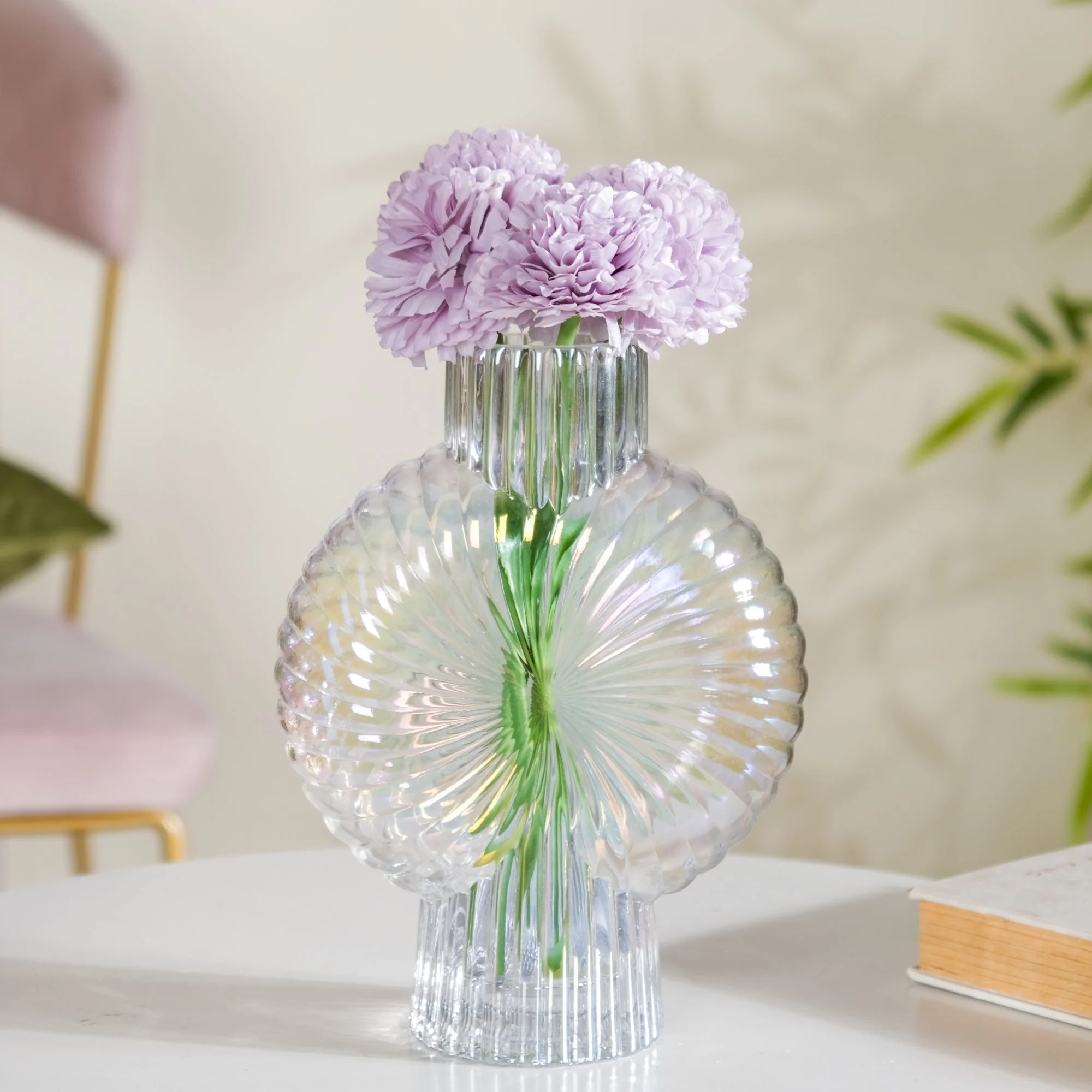 Artificial Flower Chrysanthemum Purple Set Of 5 - Image 2