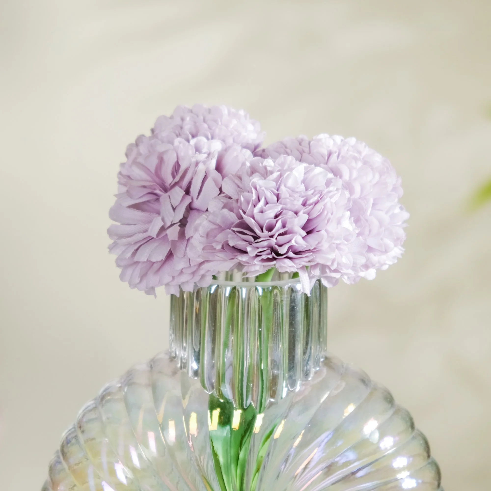Artificial Flower Chrysanthemum Purple Set Of 5 - Image 5