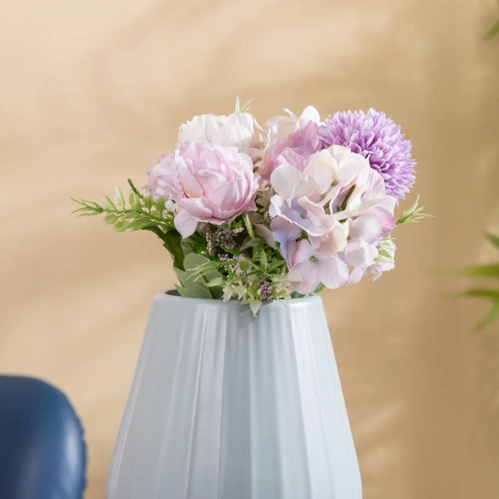 Artificial Flower Bunch Peony Purple - Image 6