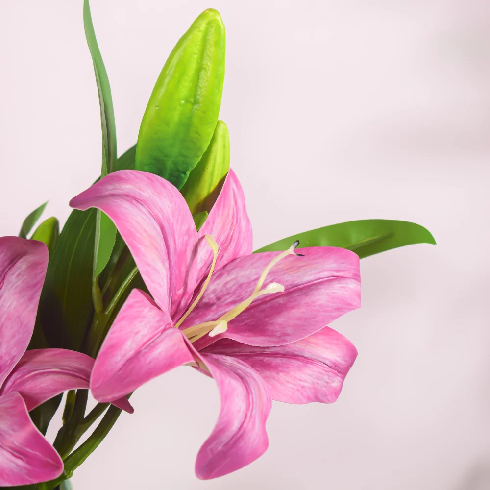Artificial Single Lily Stem Dark Pink Set Of 2 - Image 4