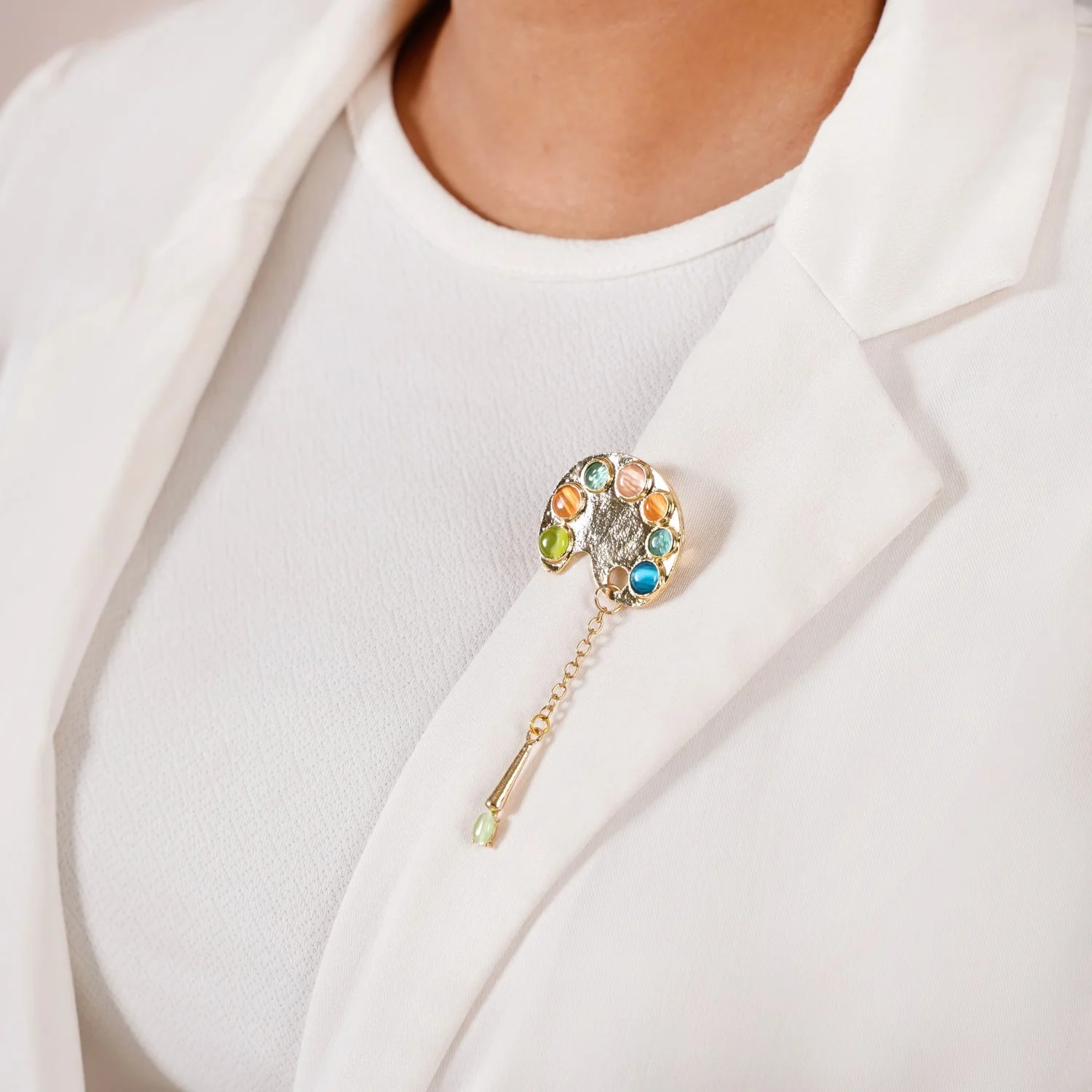 Artist Paint Palette Brooch Pin - Image 2