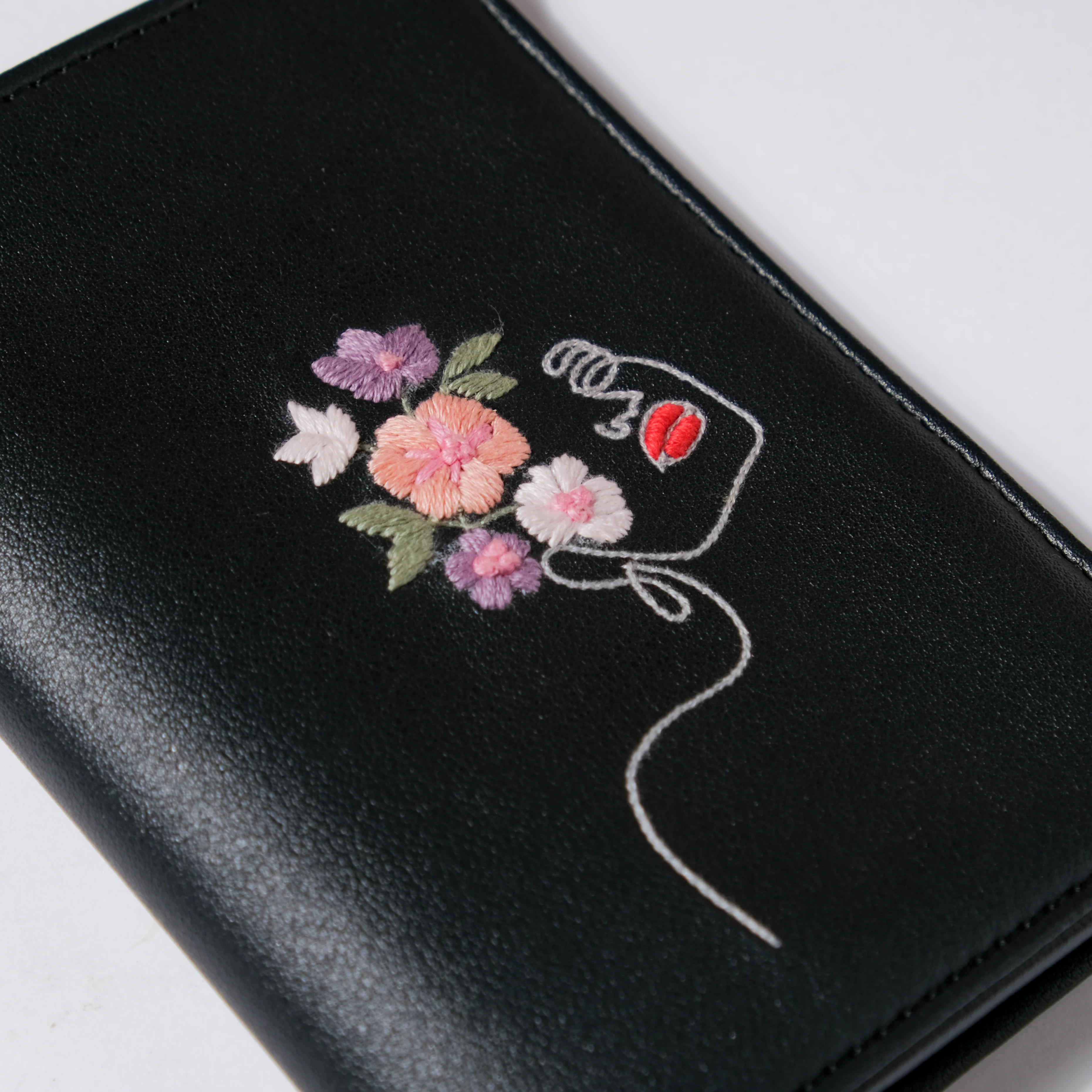 Line Art Two Fold Passport Cover Black - Image 4