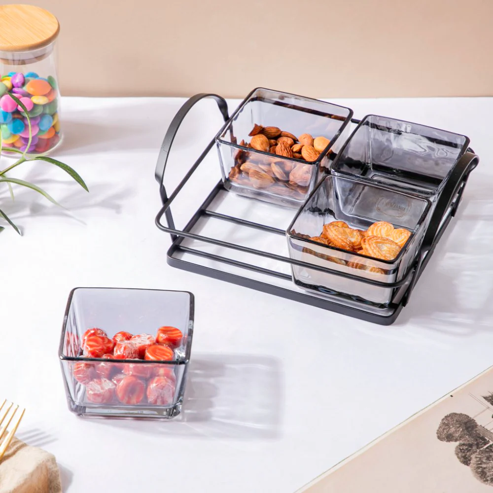 Ash Grey Bowl With Tray Set Of 5 200ml - Image 5