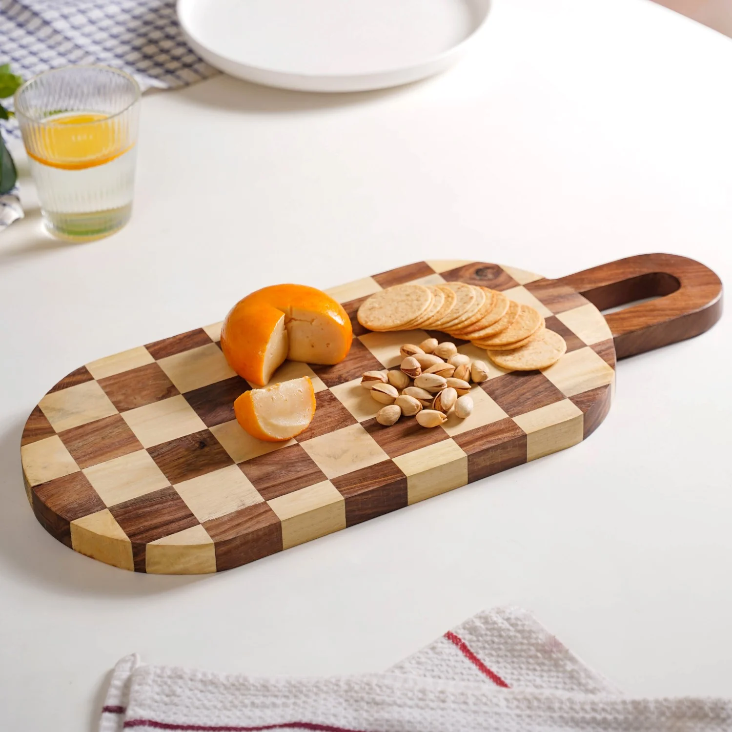Atelier Serve And Slice Checkered Capsule Cheese Board 47x20cm