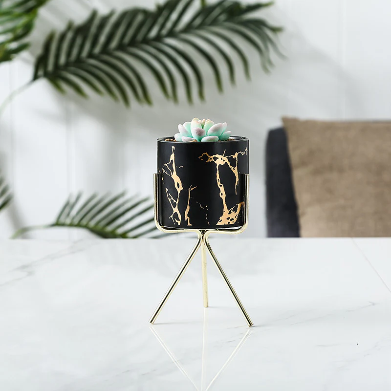 Cacti Frame Marble Ceramic Planter Black - Image 5