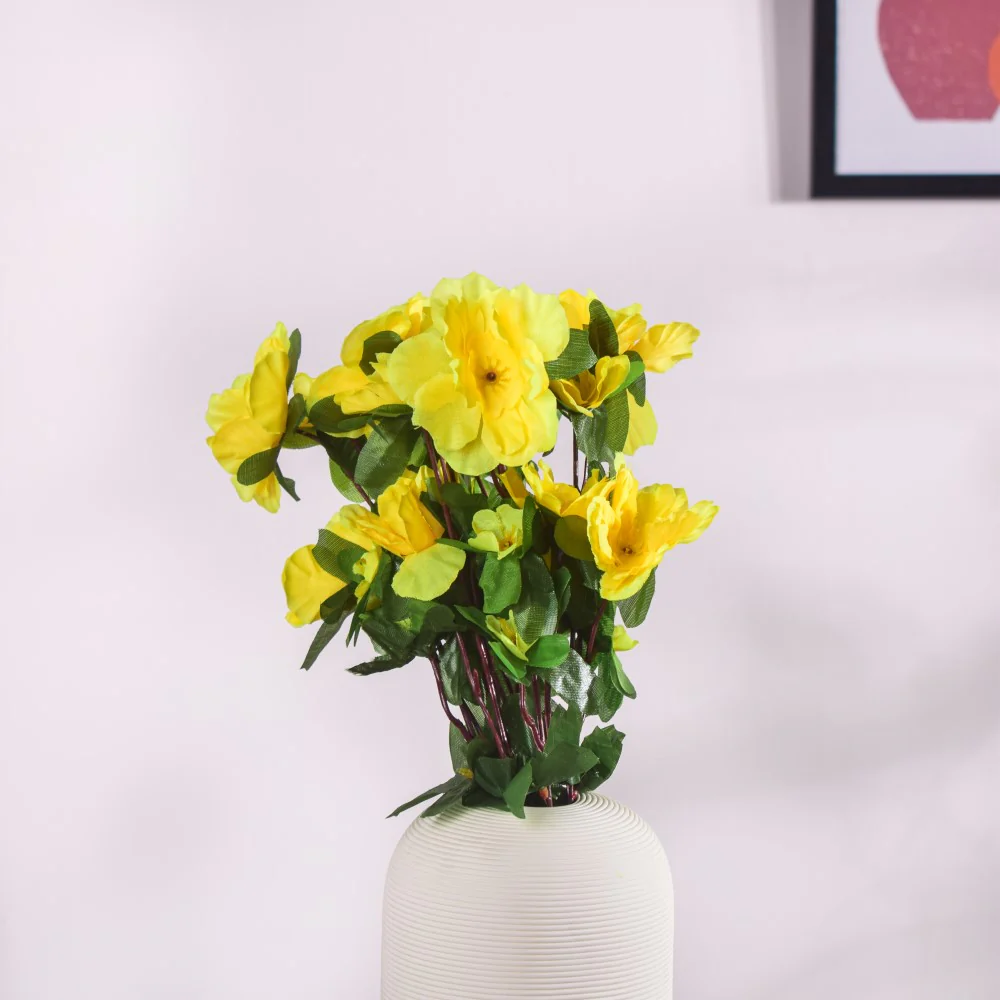 Camellia Flower Bouquet Yellow Set Of 2 - Image 3