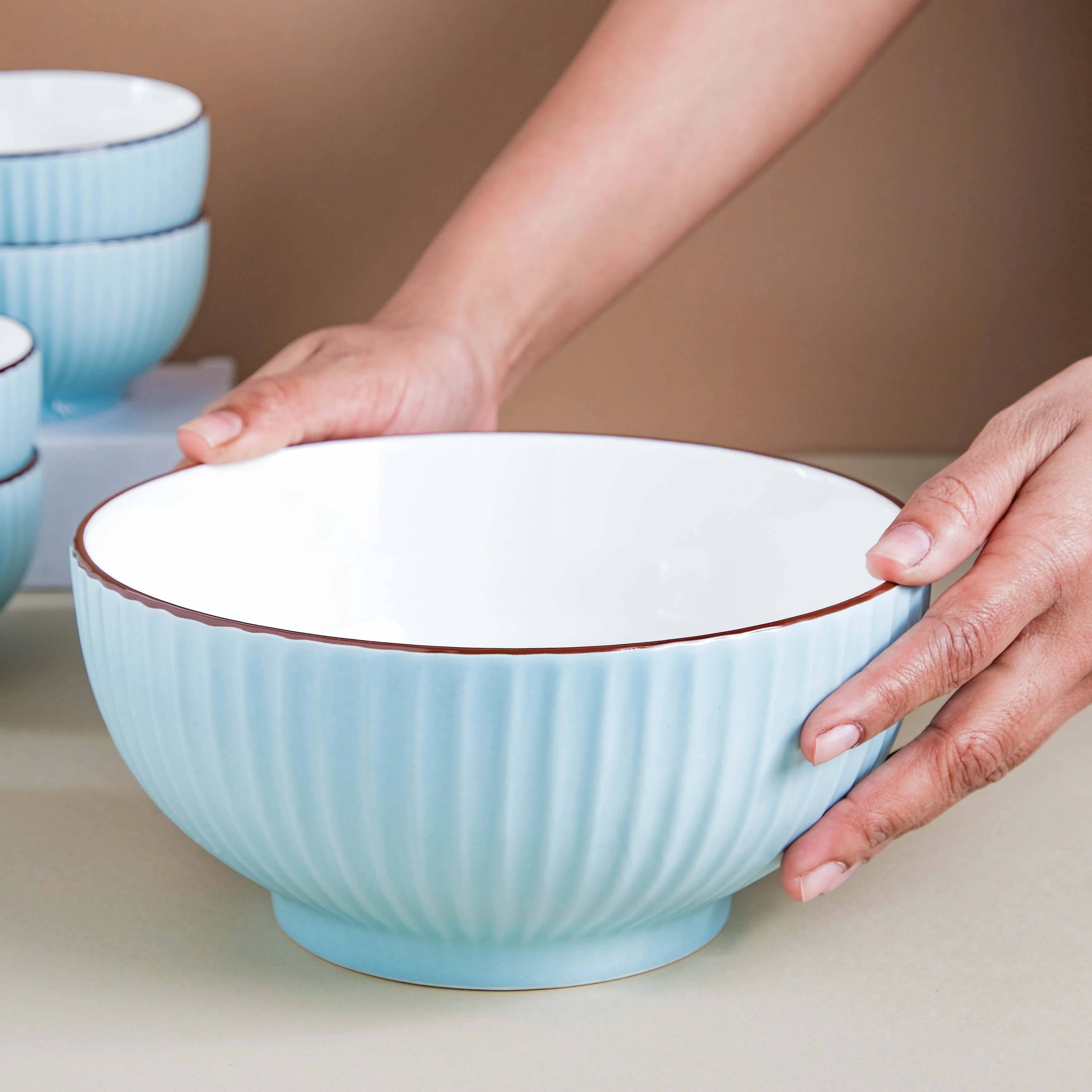 Azure 18 Piece Soup Salad Set For 4 - Image 3