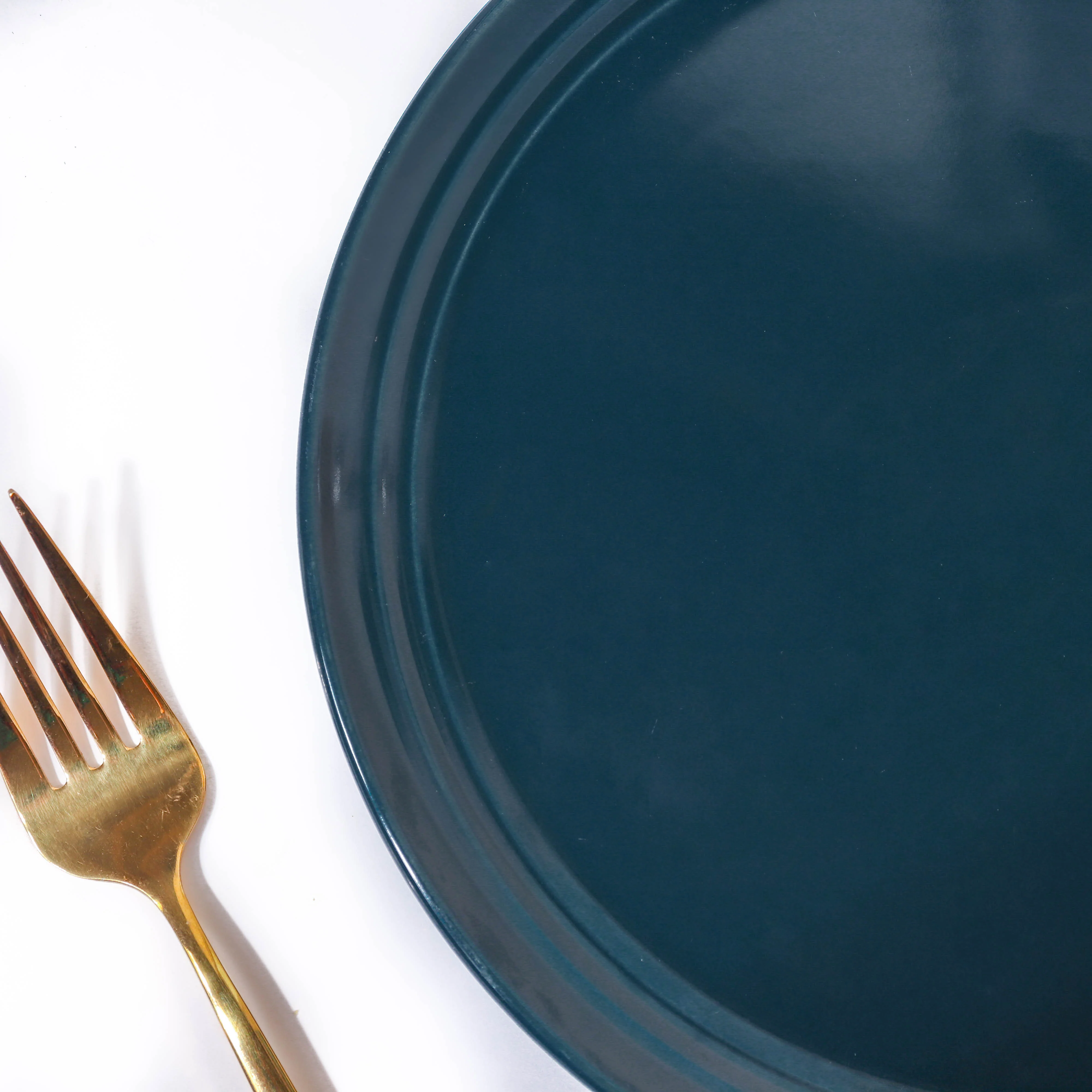 Azurine Prussian Blue Glossy Snack Plate 8 Inch - Image 6