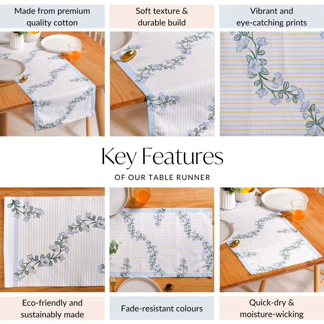 Azzurro Cotton 8 Seater Table Runner - Image 5