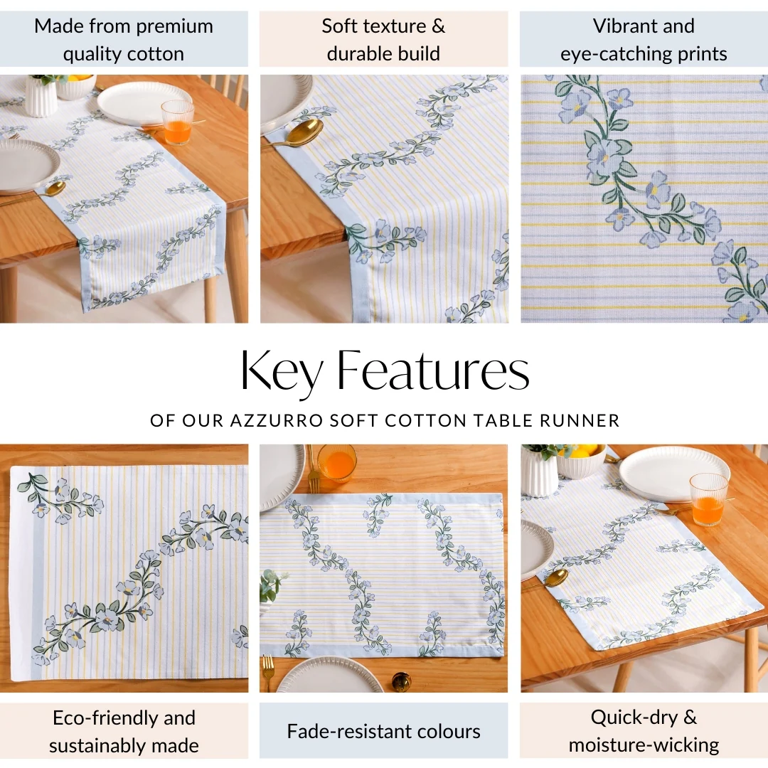 Azzurro Soft Cotton Table Runner - Image 5