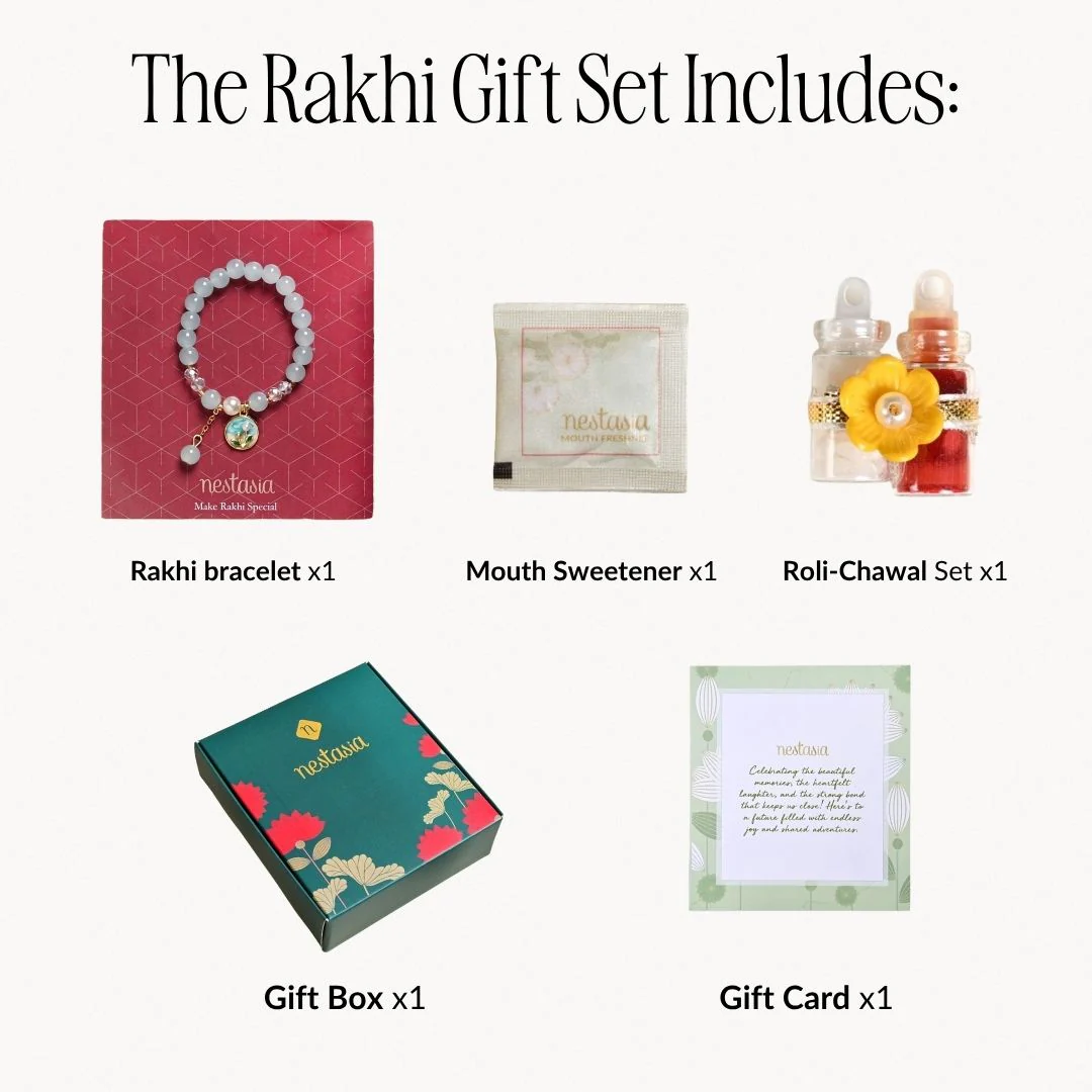 Baby Blue Bracelet Rakhi Gift Set - Image 4