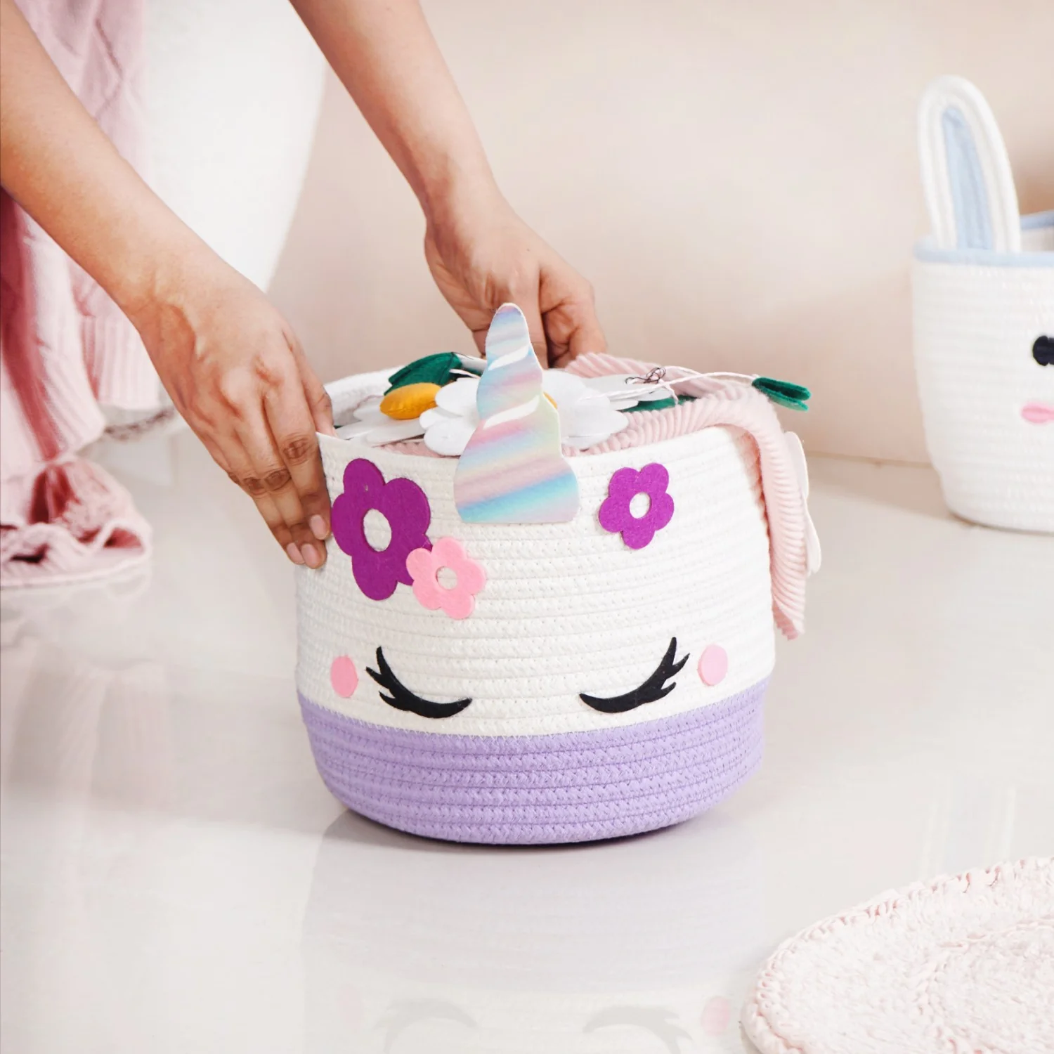 Baby Unicorn Toy Basket 27cm - Image 3