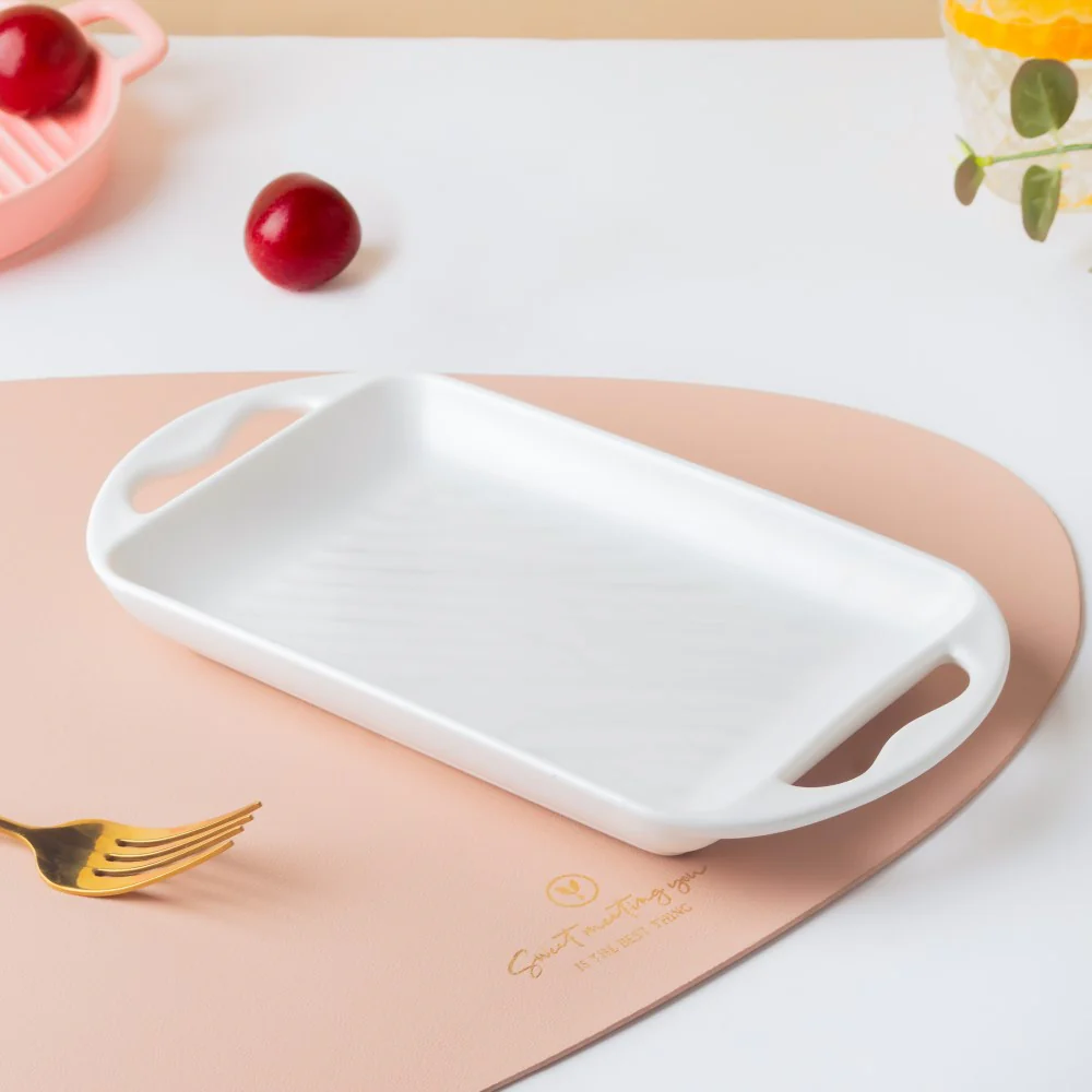 Baking Tray With Handle White - Image 3