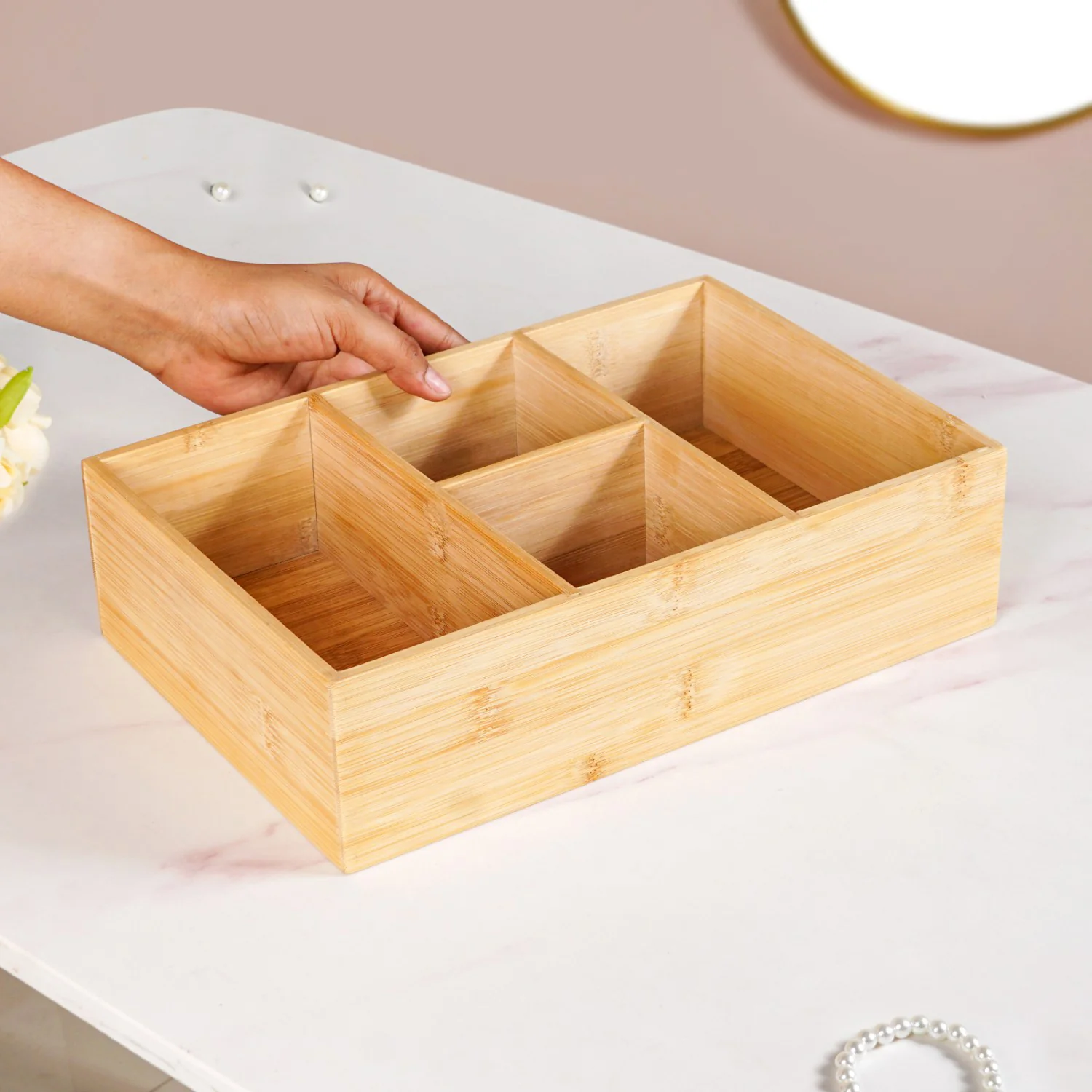 Bamboo Desk Drawer Organiser - Image 3