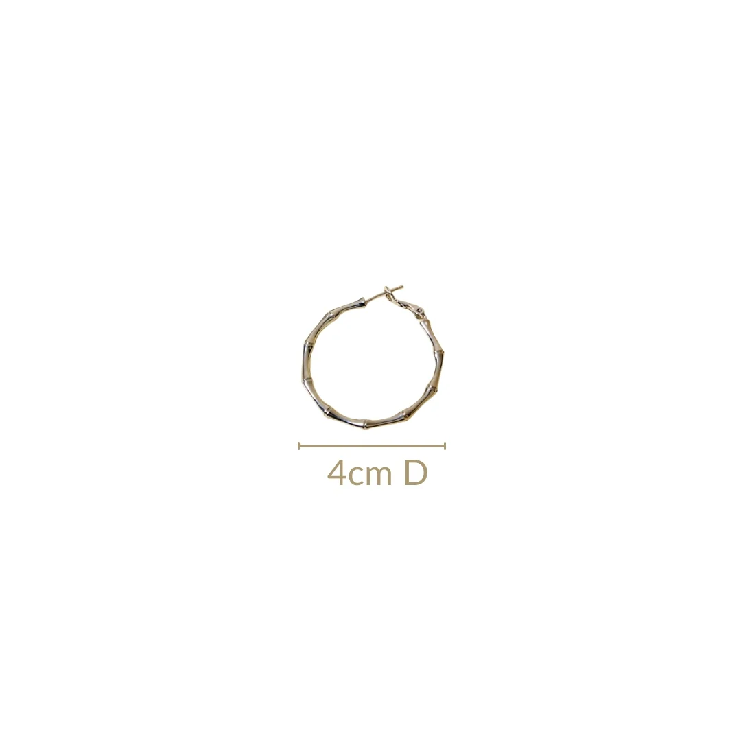 Bamboo Stem Hoops Silver - Image 3