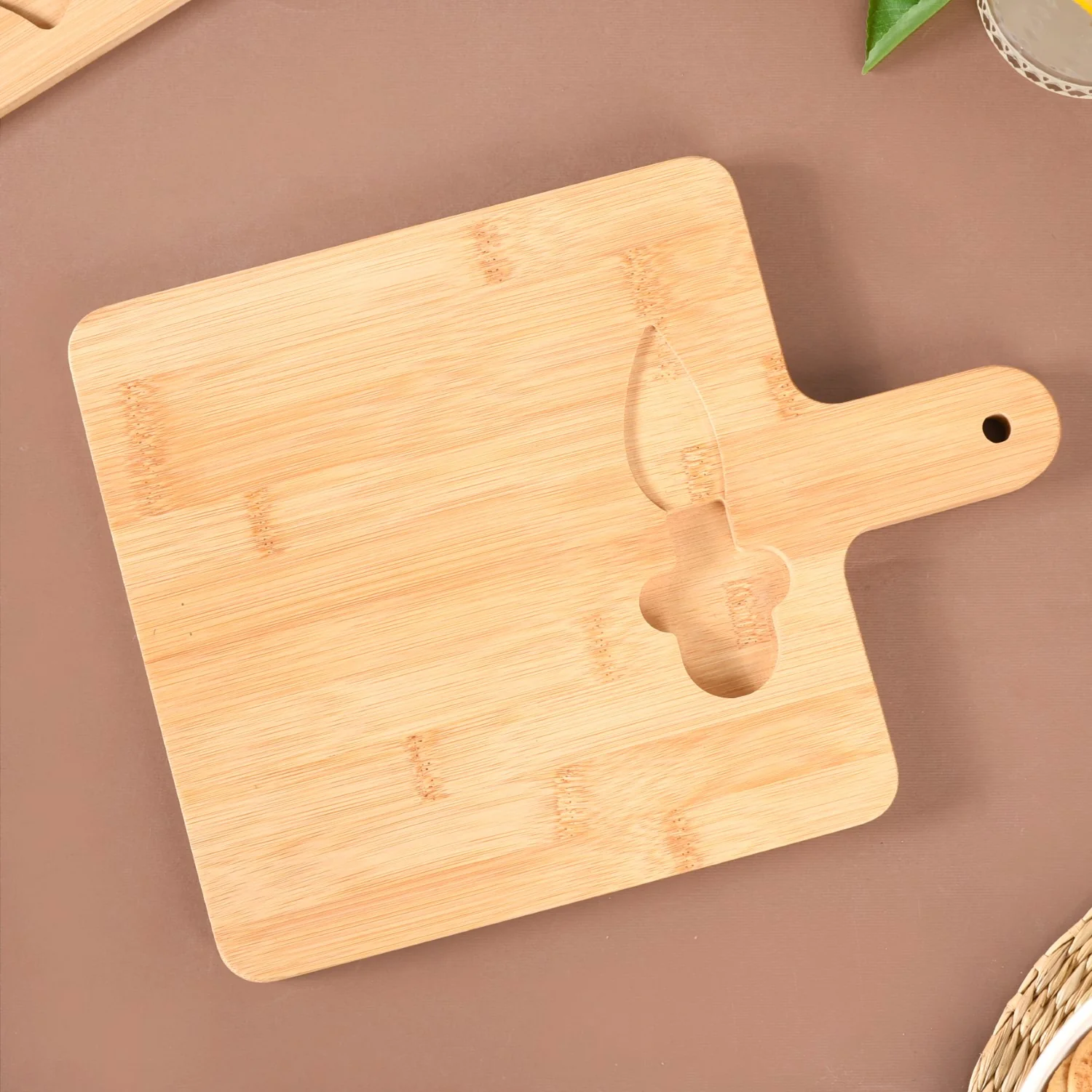 Bamboo Wood Cheese Platter With Parmesan Knife - Image 8