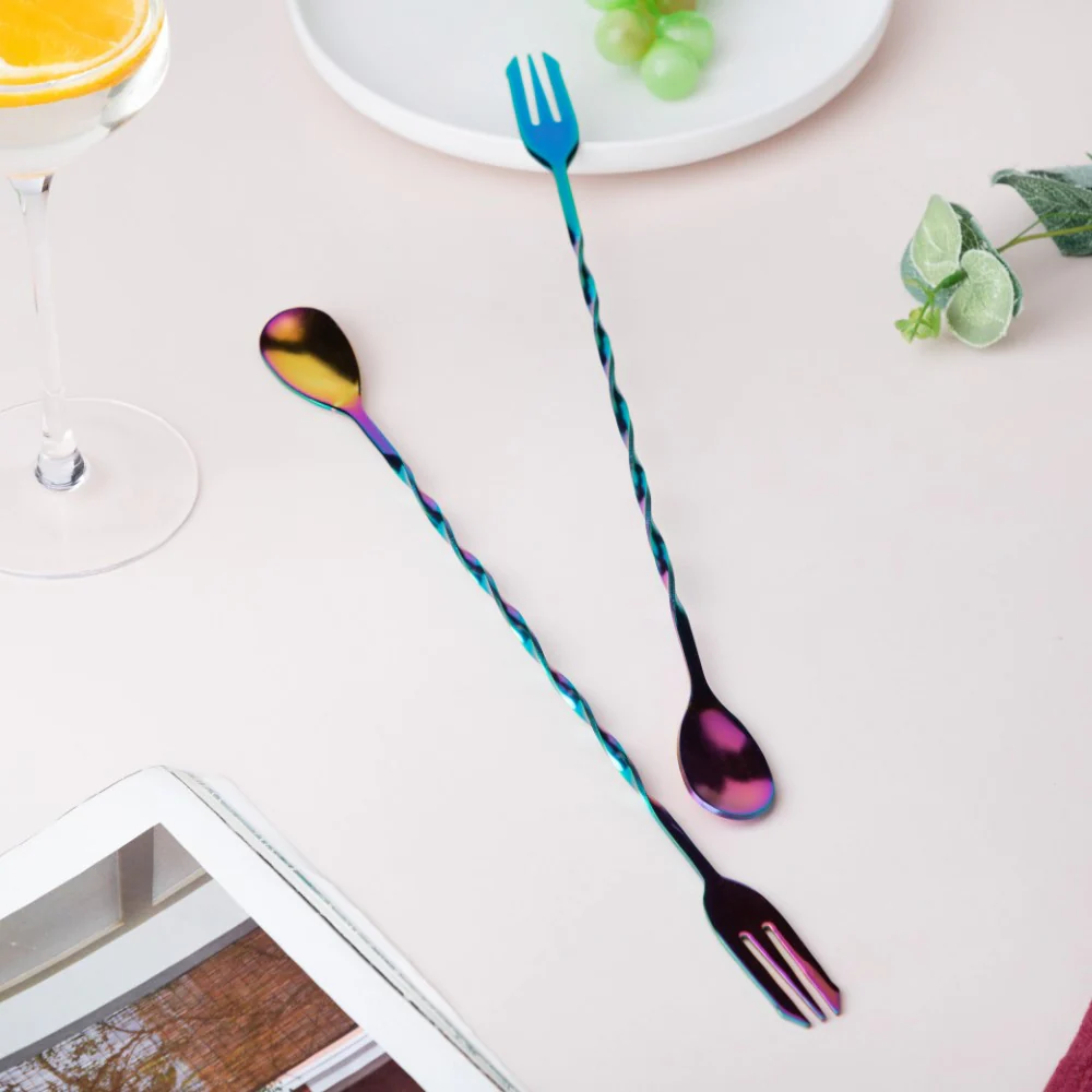 Bar Spoon With Fork Multicolour Set of 2 - Image 5